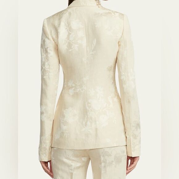 Ralph Lauren Resort ‘24 Collection Parker Floral Jacquard Single-Breasted Jacket - Picture 4 of 17